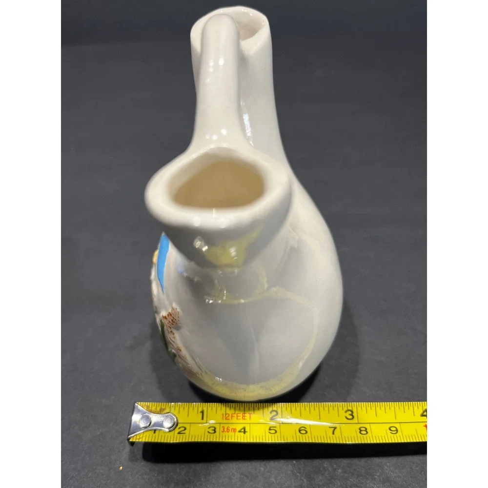 Vintage Southwestern Ceramic Wedding Vase Hand Painted Desert Mission Church 4.5